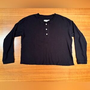 Everlane Black Henley Shirt